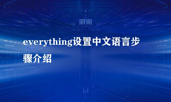 everything设置中文语言步骤介绍