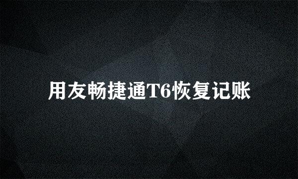 用友畅捷通T6恢复记账