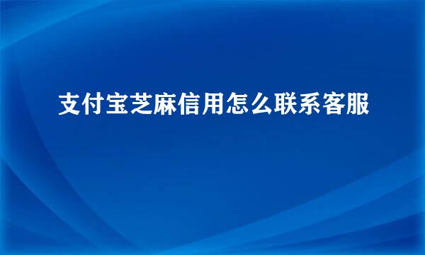 支付宝芝麻信用怎么联系客服