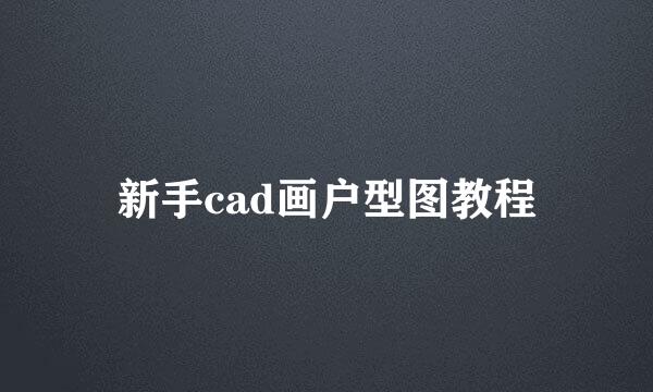新手cad画户型图教程