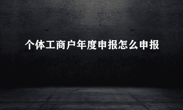 个体工商户年度申报怎么申报