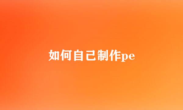 如何自己制作pe
