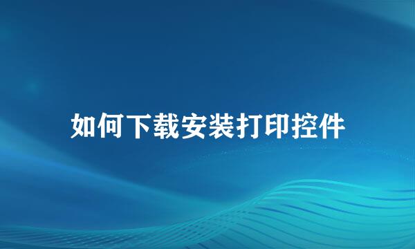 如何下载安装打印控件