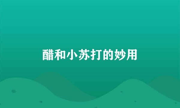 醋和小苏打的妙用