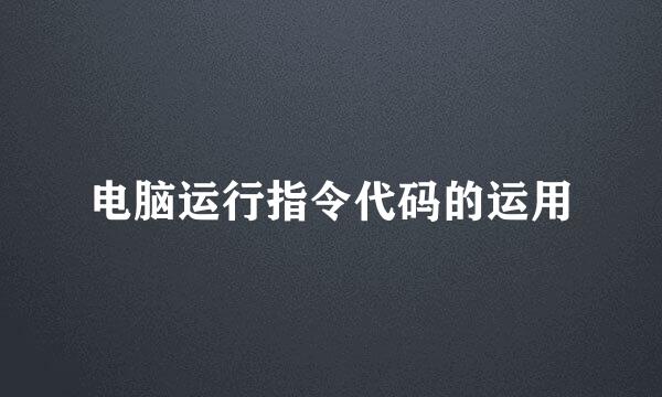 电脑运行指令代码的运用