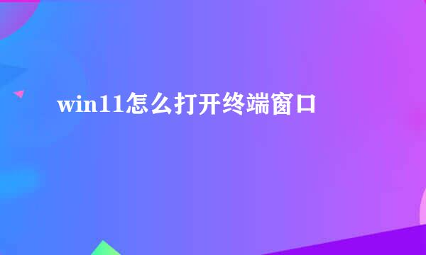 win11怎么打开终端窗口
