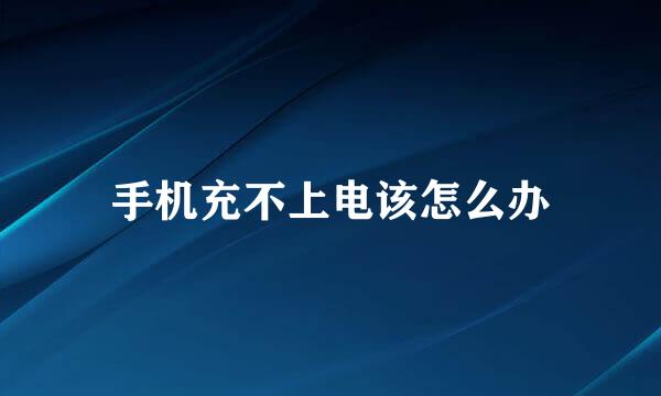 手机充不上电该怎么办