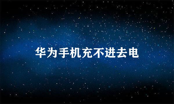 华为手机充不进去电