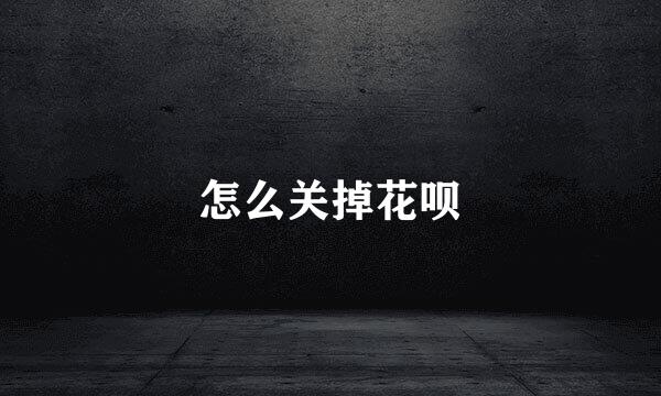 怎么关掉花呗