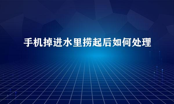 手机掉进水里捞起后如何处理
