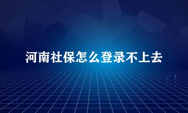 河南社保怎么登录不上去