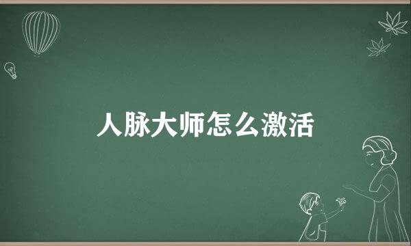 人脉大师怎么激活