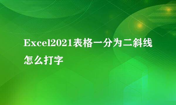 Excel2021表格一分为二斜线怎么打字