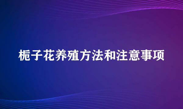 栀子花养殖方法和注意事项