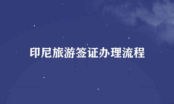 印尼旅游签证办理流程