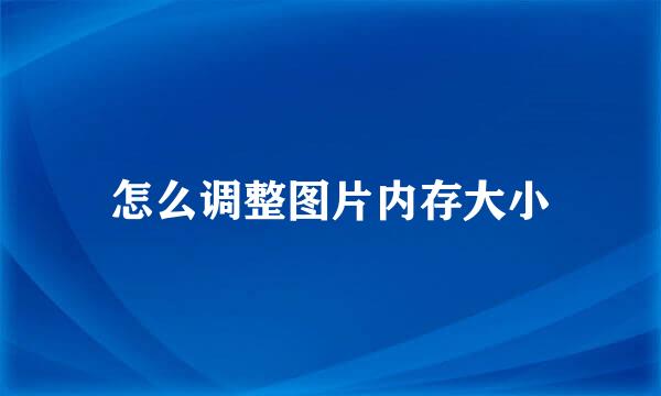 怎么调整图片内存大小