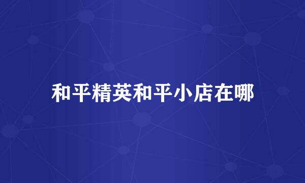 和平精英和平小店在哪