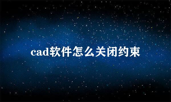 cad软件怎么关闭约束