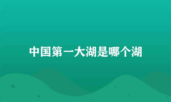 中国第一大湖是哪个湖