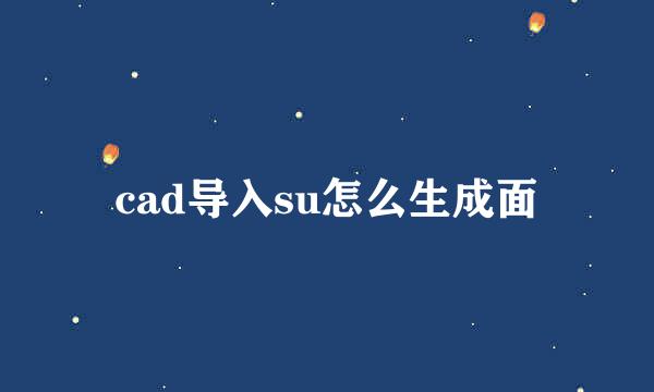cad导入su怎么生成面