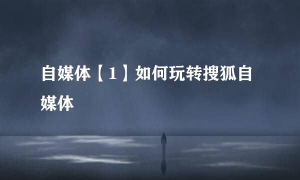 自媒体【1】如何玩转搜狐自媒体