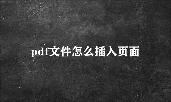 pdf文件怎么插入页面