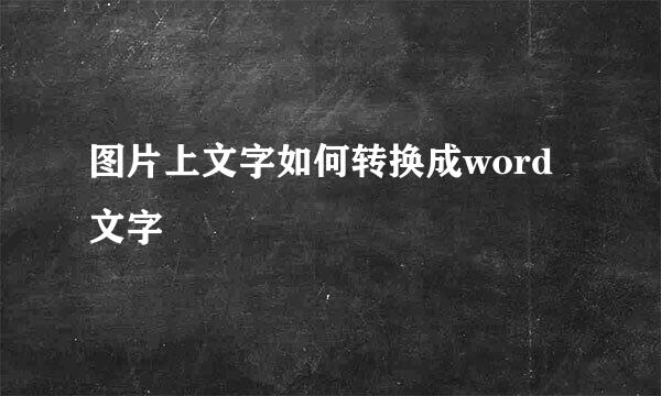 图片上文字如何转换成word文字