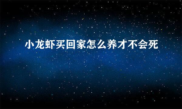 小龙虾买回家怎么养才不会死