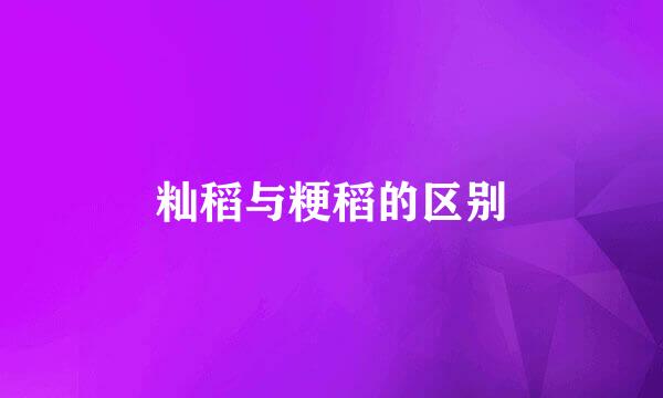 籼稻与粳稻的区别