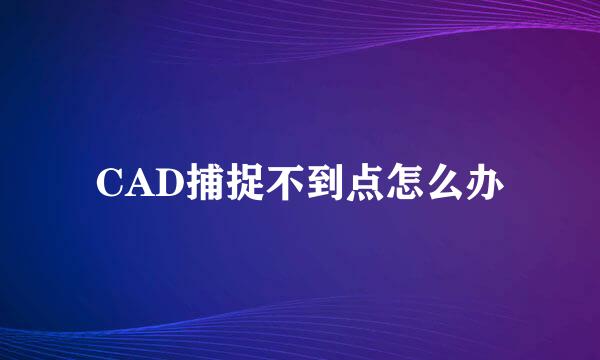 CAD捕捉不到点怎么办