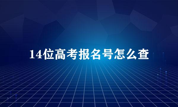 14位高考报名号怎么查