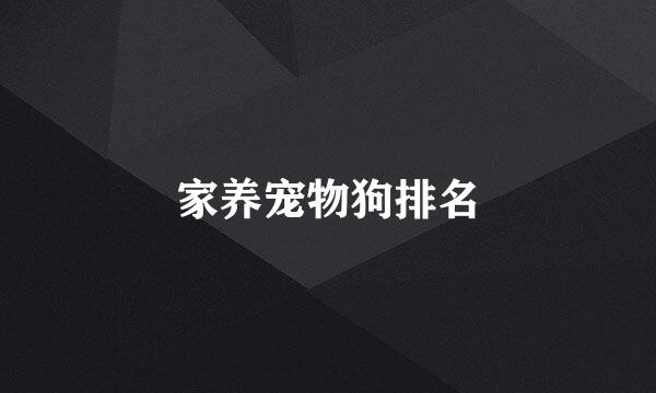 家养宠物狗排名