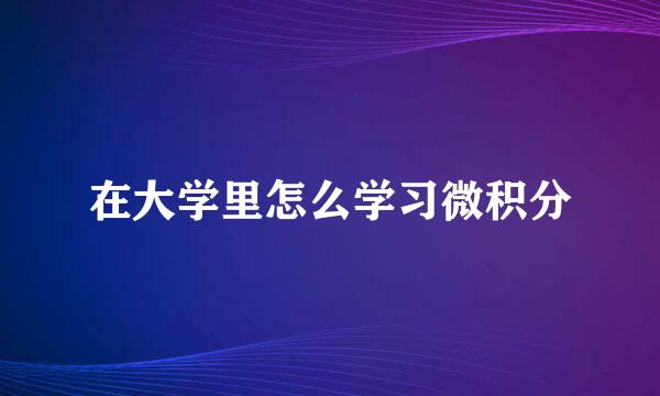 在大学里怎么学习微积分