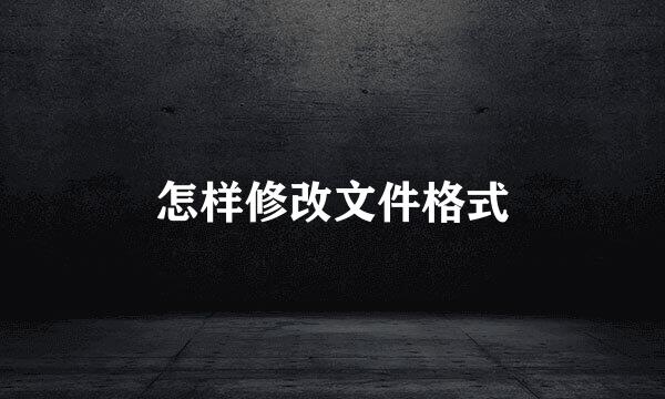 怎样修改文件格式