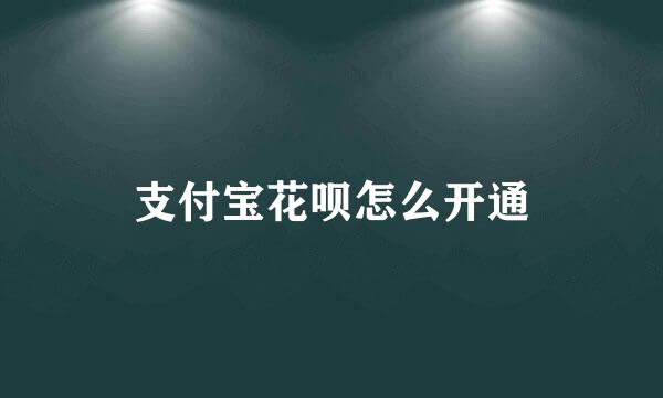支付宝花呗怎么开通