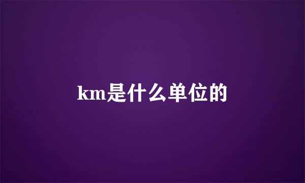 km是什么单位的