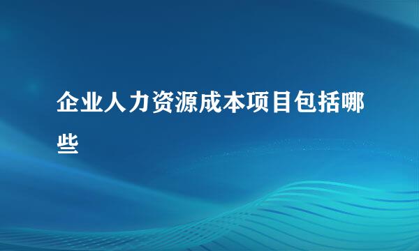 企业人力资源成本项目包括哪些