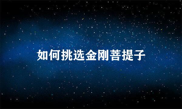 如何挑选金刚菩提子