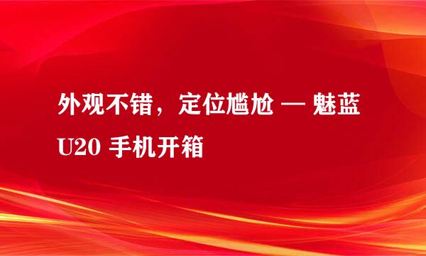 外观不错，定位尴尬 — 魅蓝 U20 手机开箱