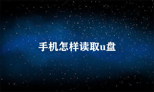 手机怎样读取u盘
