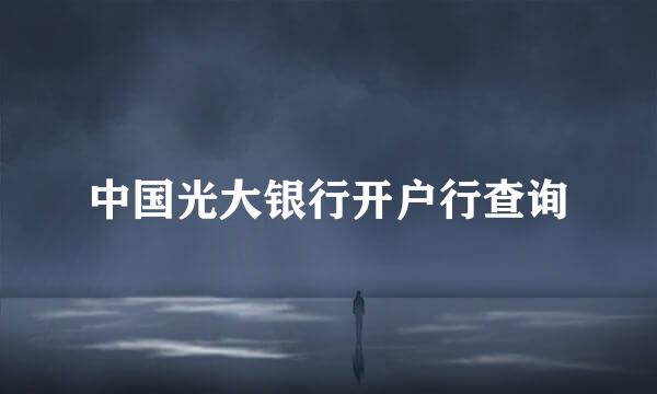 中国光大银行开户行查询