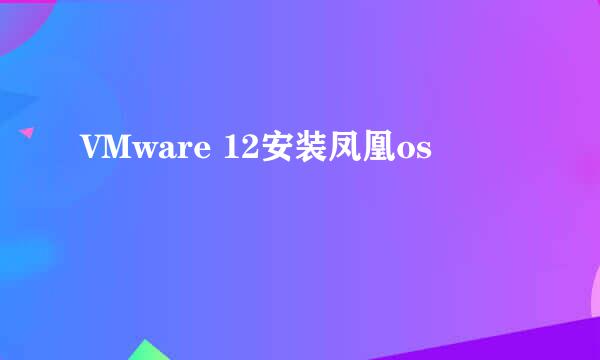 VMware 12安装凤凰os