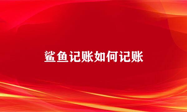 鲨鱼记账如何记账