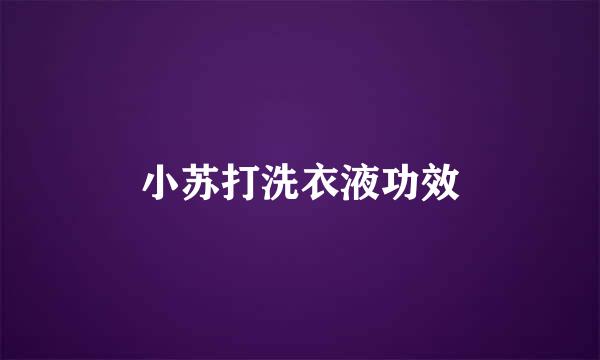 小苏打洗衣液功效