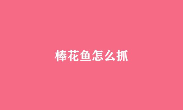 棒花鱼怎么抓