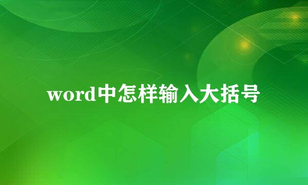 word中怎样输入大括号