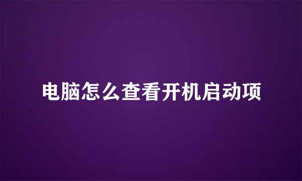 电脑怎么查看开机启动项