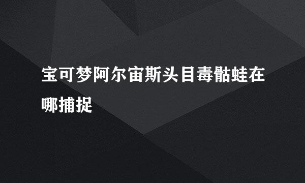 宝可梦阿尔宙斯头目毒骷蛙在哪捕捉