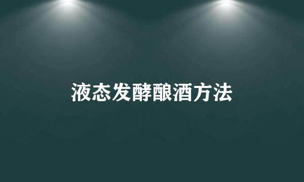 液态发酵酿酒方法