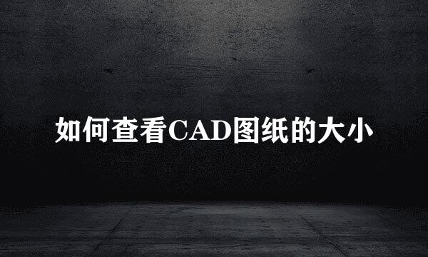 如何查看CAD图纸的大小